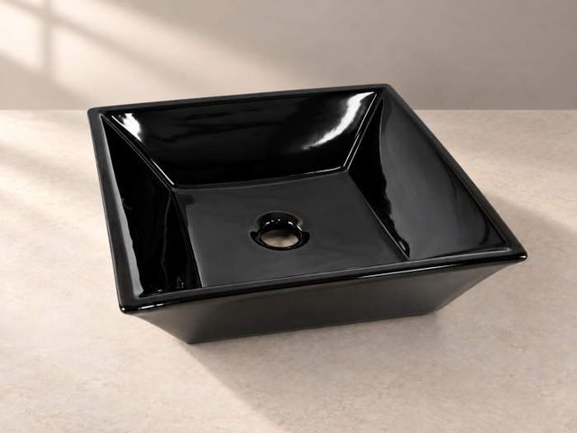 LAVABO NEGRO CUADRADO 41x12CM K-7034