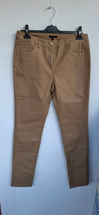 Pantalón Elogy Marrón Imitación Cuero Talla 42