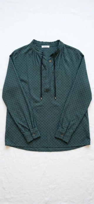 Blusa Promod Verde con Topitos Negros