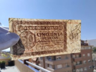 50 Pesetas 1936 Burgos - Serie O - EBC Alto / SC.