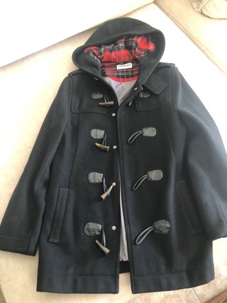 Abrigo clásico de lana con capucha Parka Topman XS