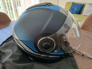Casco Jet HJC I40N DOVA Azul y Negro. Talla S