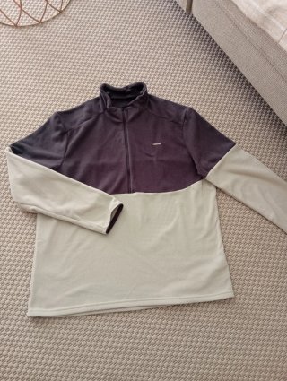 Sudadera Polar Quechua gris y Beige