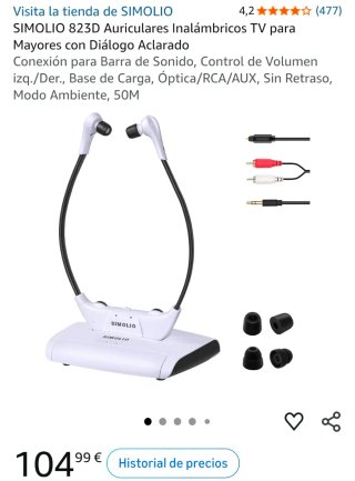 Auriculares Inalámbricos TV Simolio 823D