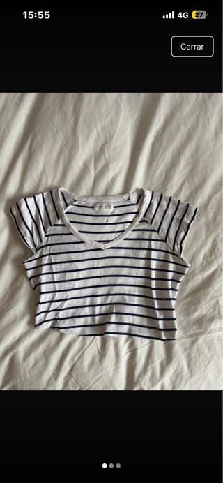 Camiseta corta de rayas