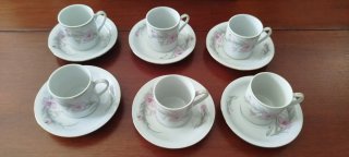 Juego de 6 tazas de café con platos