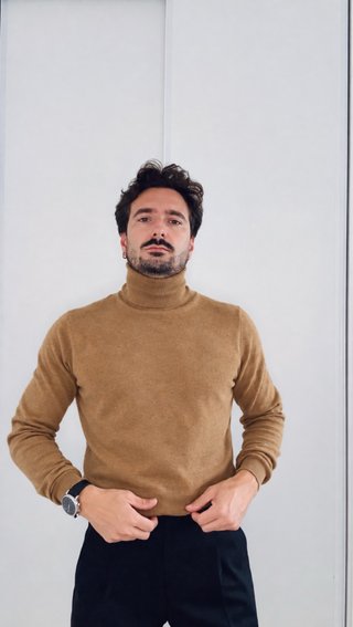 Jersey Zara Cuello Alto Camel Talla M