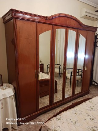 Dormitorio completo de madera, Cama de 1.35