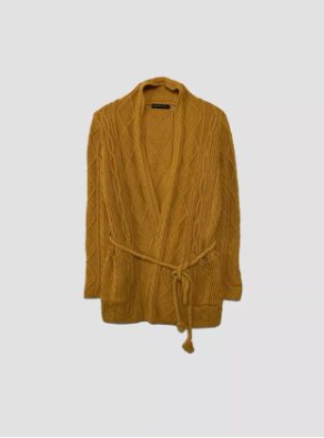 Chaqueta de punto Purificación García mostaza