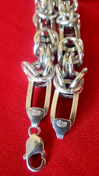Extraordinaria cadena de Plata 925 Eslabon de rey