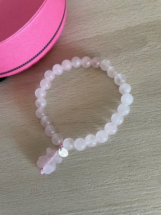 Pulsera elast.Tous de Cuarzo Rosa. Con certificado
