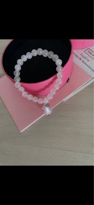 Pulsera Tous Cuarzo Rosa y plata. Con certificado