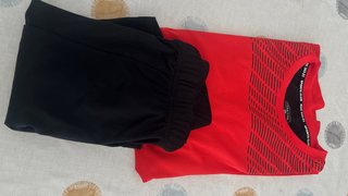 Conjunto Padel Niño Boomerang Rojo/Negro Talla 14