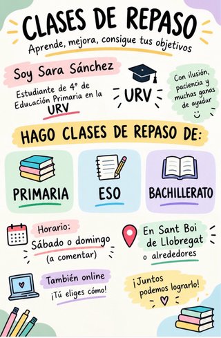 Profesora Repaso o Niñera en Sant Boi de Llobregat