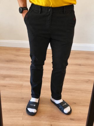 Pantalón Vaquero Elástico Negro Talla M Slim