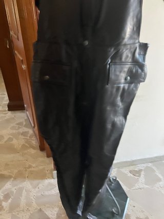Salopette nera in vera pelle (moto) 50