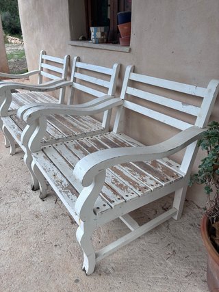 Set de 3 Sillas de Jardín de Madera