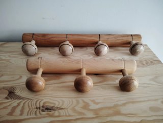 Set de 2 Percheros de Pared de Madera