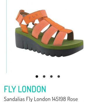 Sandalias Fly London Naranja y Verde Talla 40