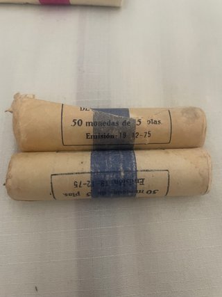 2 Cartuchos de 50 Monedas de 5 Pesetas