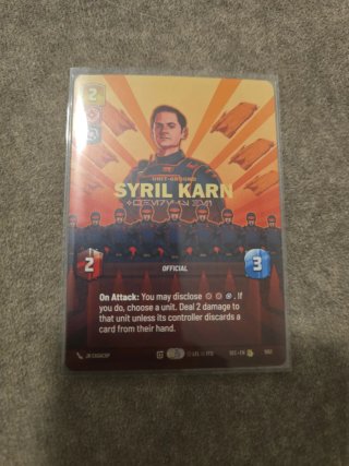 Star Wars Unlimited Syril Karn Prestige