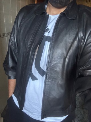 Chaqueta de Piel Negra Burberrys