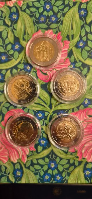 Set 5 Monedas 2 Euros Conmemorativas Eslovaquia.