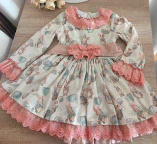 Vestido Infantil Estampado Conejitos