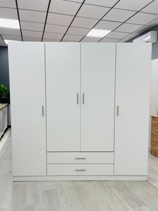 Armario 4 Puertas y 2 Cajones Blanco