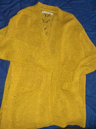 Chaqueta de punto mostaza