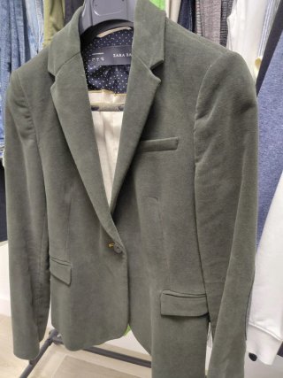 Chaqueta de Vestir Verde Zara Basic