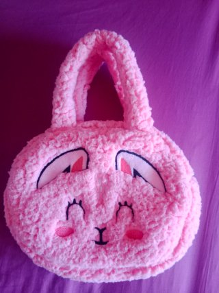 Bolso de niña de borreguito rosa