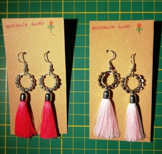 Set de 2 Pares de Pendientes de Flecos