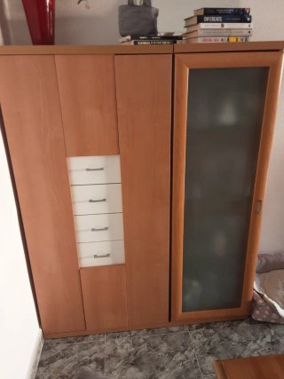 Mueble de Comedor con Vitrina y Cajones