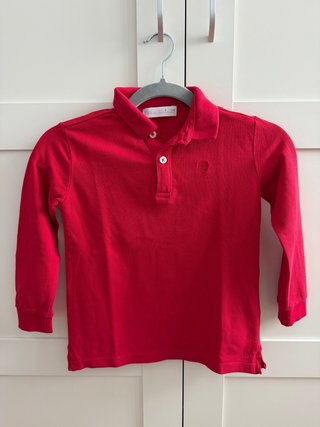 Polo de manga larga rojo Zara