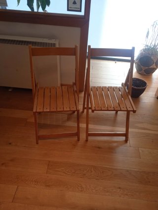 Set di 2 sedie pieghevoli in legno