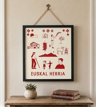Lámina Euskal Herria Minimalista Arte Vasco