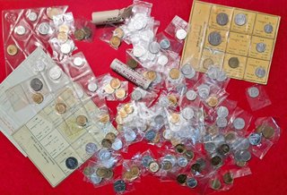 Grande lotto monete FDC, banconote e francobolli