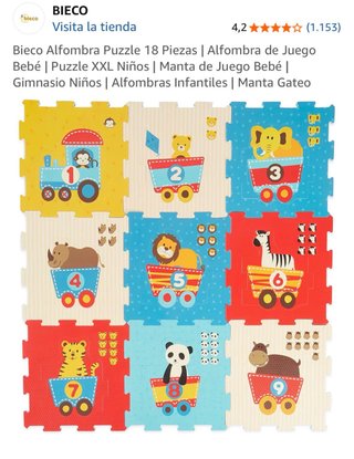 Alfombra Puzzle Infantil Bieco 18 Piezas
