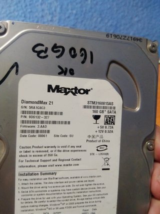 Disco Duro SATA Maxtor 160GB