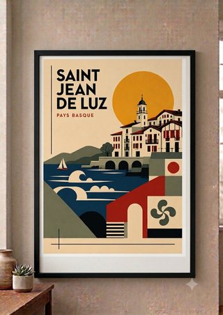 Lámina Saint-Jean-de-Luz Costa Vasca Euskal Herria