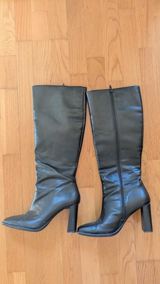 Botas Altas de Tacón Negras Pull&Bear