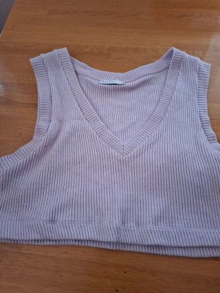 Chaleco de punto morado Bershka