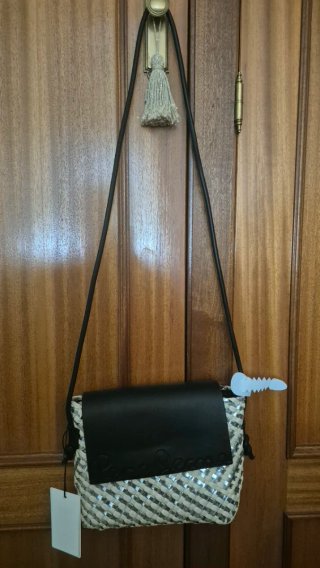 Bolso bandolera Pepe Jeans negro y plateado