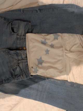 Tube top blanco con estrellas azules Y2K