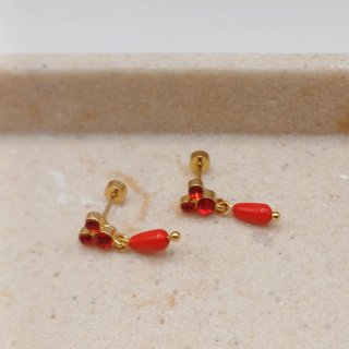 Pendientes Niña con Corales y Circonitas