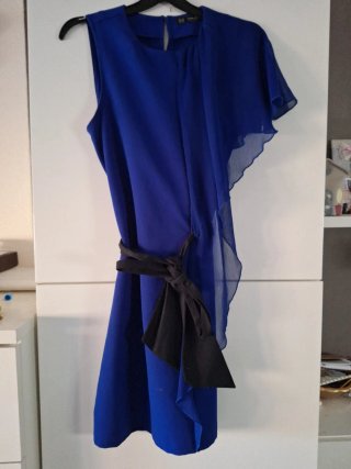 Vestido de fiesta azul Zara
