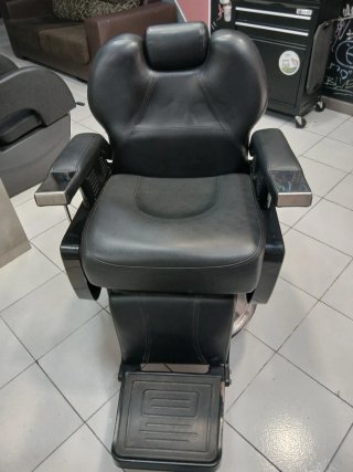 Sillon barbero negro, reclinable