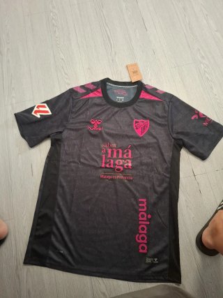 Camiseta Málaga CF Hummel Negra y Rosa