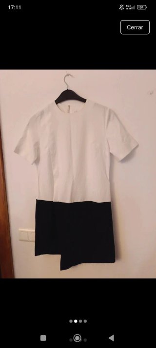Vestido Mango bicolor blanco y negro